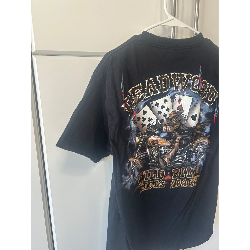 Vintage Deadwood South Dakota Graphic T Shirt Delta Pro Weight Black Mens Medium - Picture 14 of 16